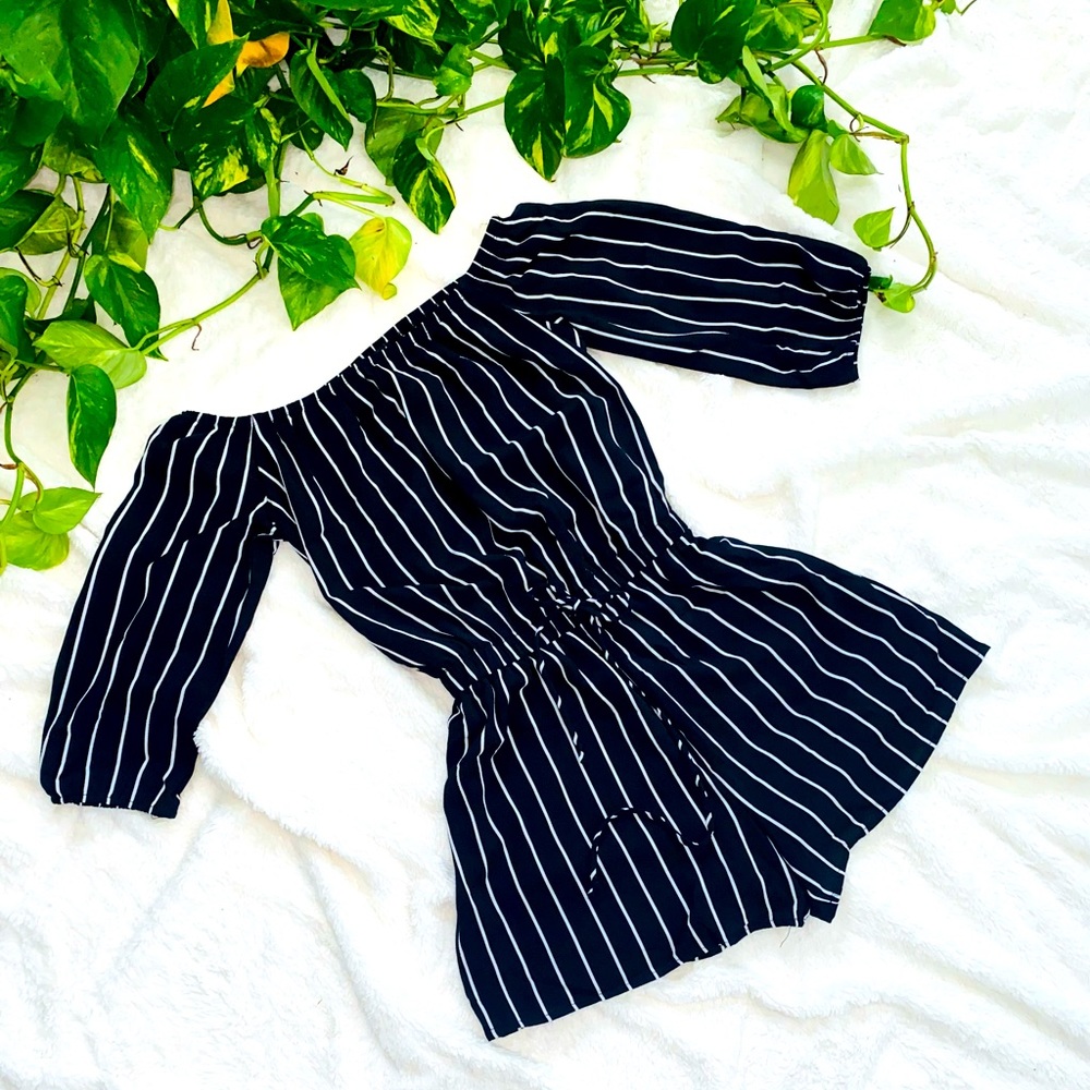 Beautiful black and white Striped Romper